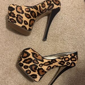Sam Edelman Leopard-Print Pointed Stiletto Pump in Brown and Black